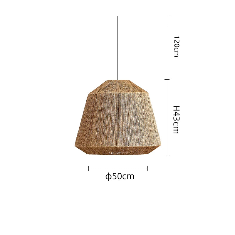 Suspension corde en chanvre torsion design moderne