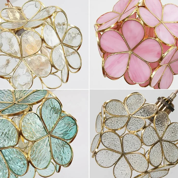 Suspension Globe de Fleurs en Verre Design Vintage