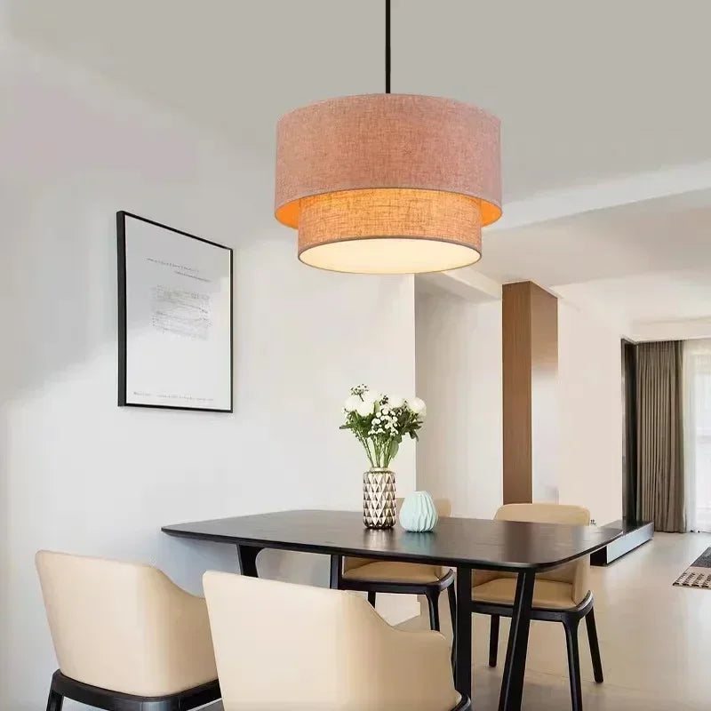 Suspension en lin double cylindrique design moderne