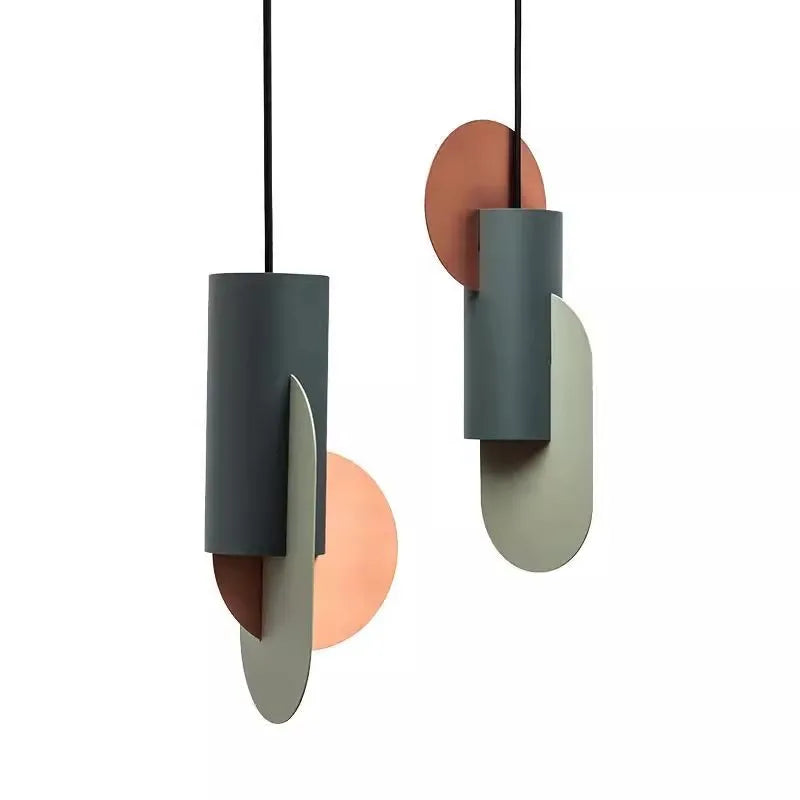 Suspension métal formes géométriques design scandinave