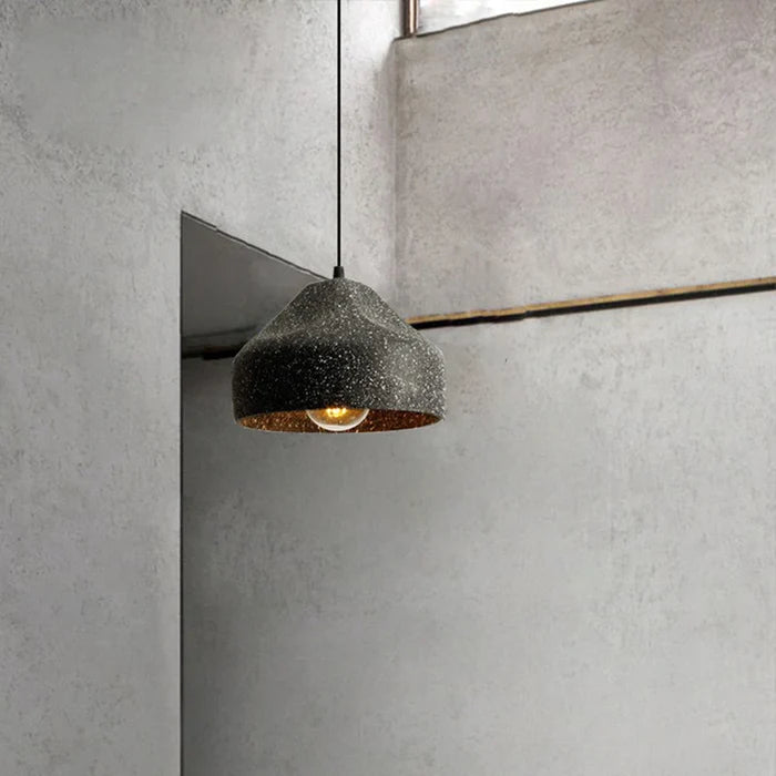 Suspension ciment terrazzo cloche déformée scandinave industriel