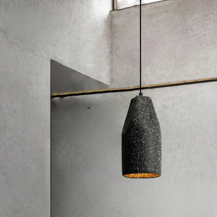 Suspension ciment terrazzo allongée déformée scandinave