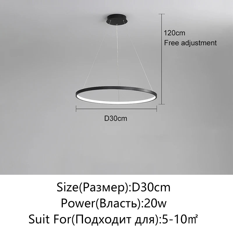 Suspension métal anneau design moderne