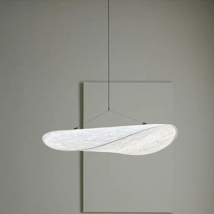 Suspension moderne vague en tissu blanc