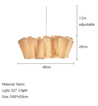 Suspension pliage tissu lin design bohème