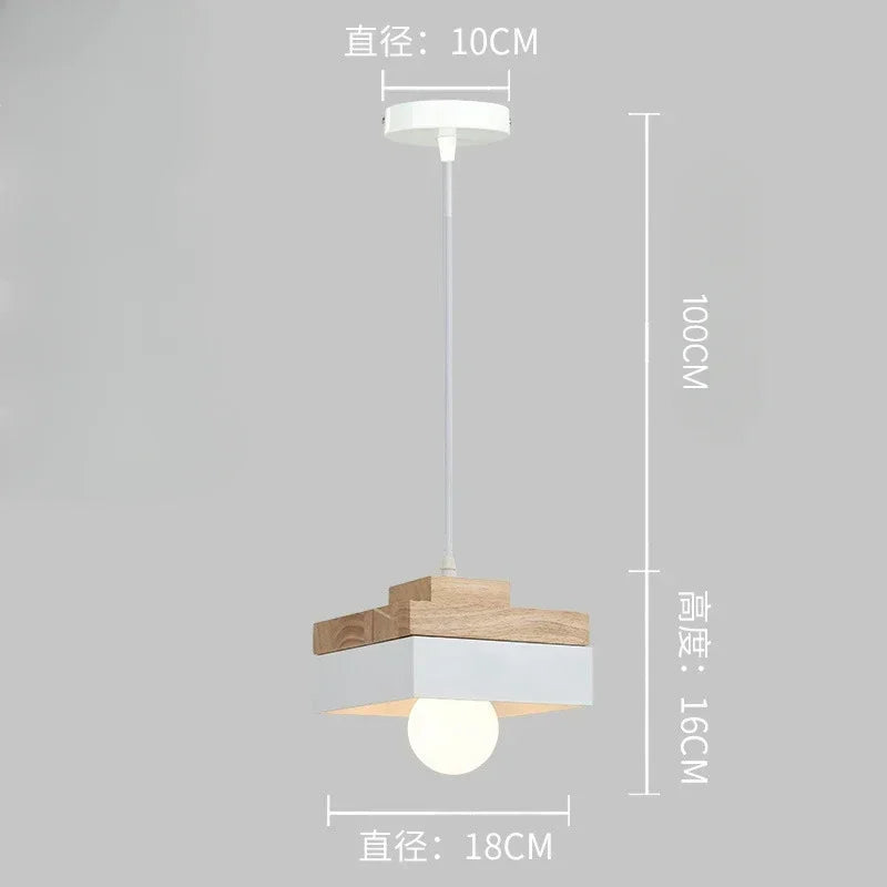 Suspension bois ronde bicolore design scandinave