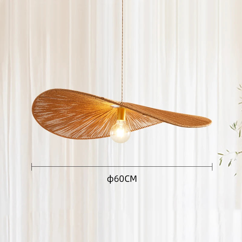 Suspension corde en chanvre torsion design moderne