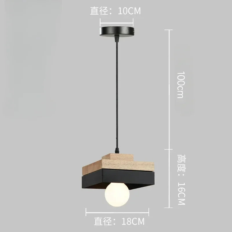 Suspension bois ronde bicolore design scandinave