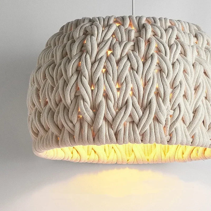 Suspension cloche en corde tressée design scandinave