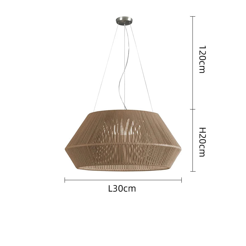 Suspension corde en chanvre torsion design moderne