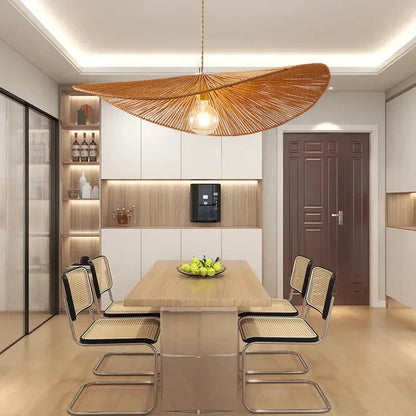 Suspension corde en chanvre torsion design moderne