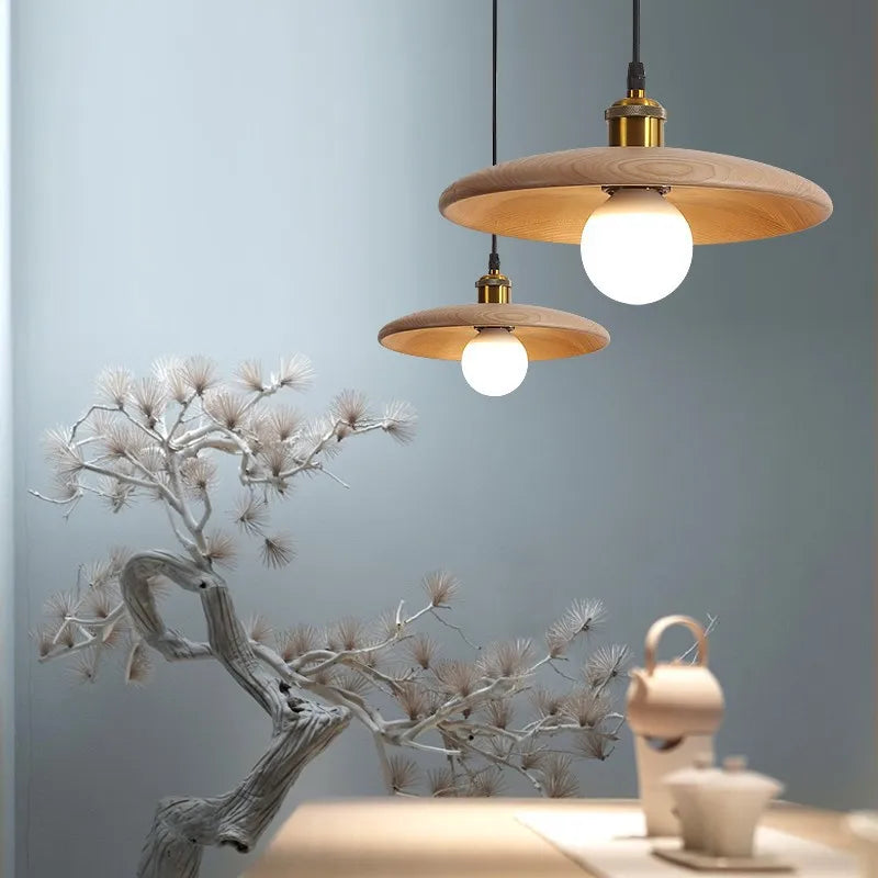 Suspension bois minimaliste design vintage scandinave
