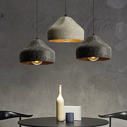 Suspension ciment terrazzo cloche déformée scandinave industriel