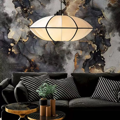 Suspension tissu globe plat design vintage