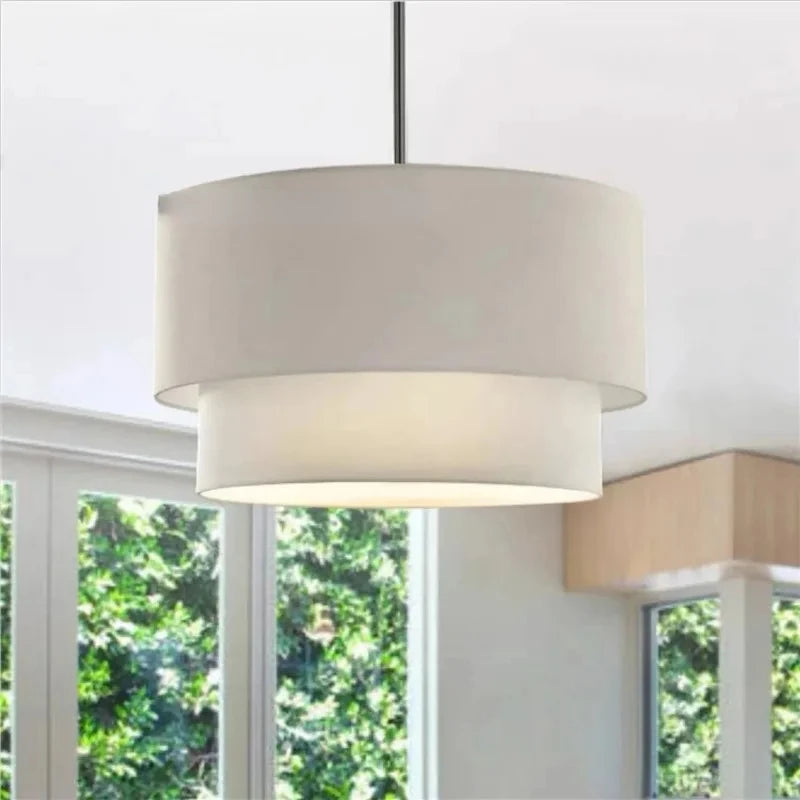 Suspension en lin double cylindrique design moderne