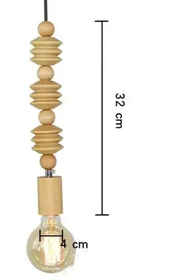 Suspension bois scandinave perles formes géométriques