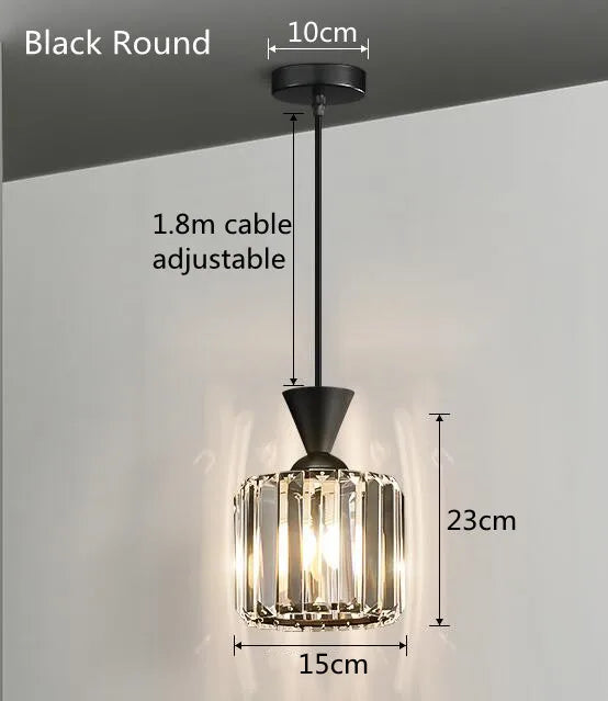 Suspension rainurée cristal art déco carré