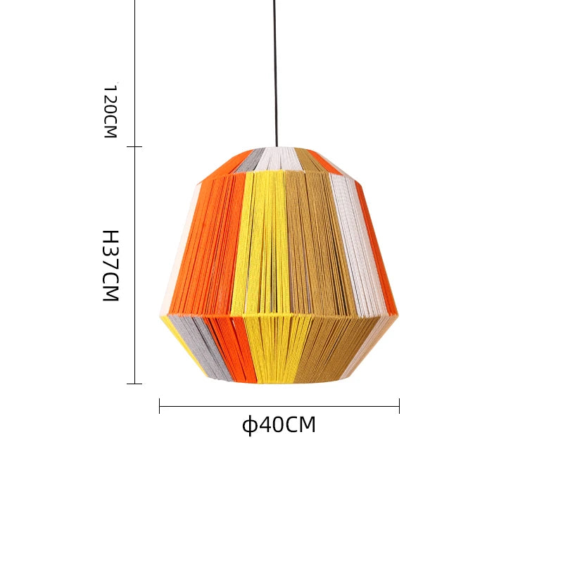 Suspension corde en chanvre torsion design moderne