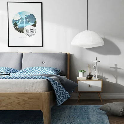 Suspension papier globe aplati design moderne