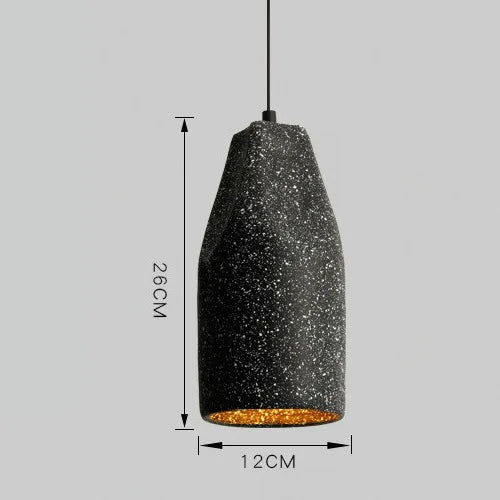 Suspension ciment terrazzo allongée déformée scandinave (split page 6 et page 11)