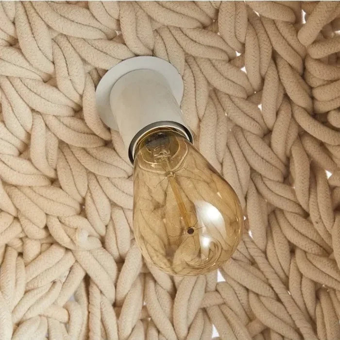 Suspension cloche en corde tressée design scandinave