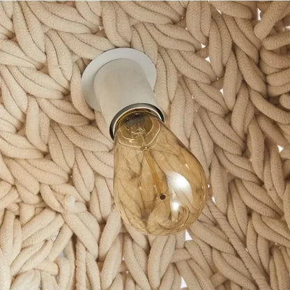 Suspension cloche en corde tressée design scandinave