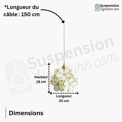 Suspension Globe de Fleurs en Verre Design Vintage