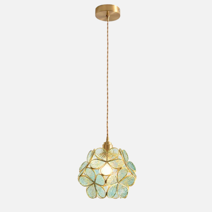 Suspension Globe de Fleurs en Verre Design Vintage