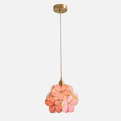 Suspension Globe de Fleurs en Verre Design Vintage