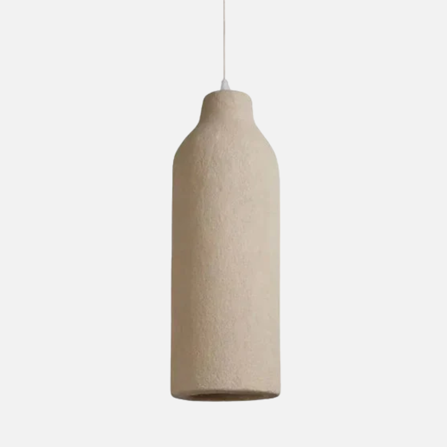 Suspension allongée effet terre cuite beige bohème