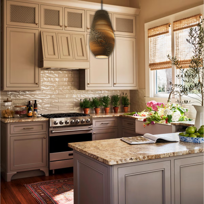 Suspension allongée en papier carton alvéolé design scandinave