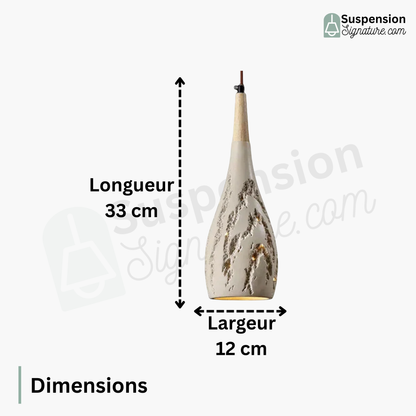 Suspension allongée rainurée terre cuite scandinave