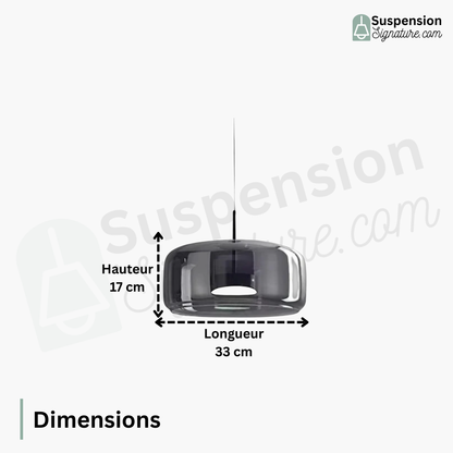 Suspension arrondie verre fumé rétro
