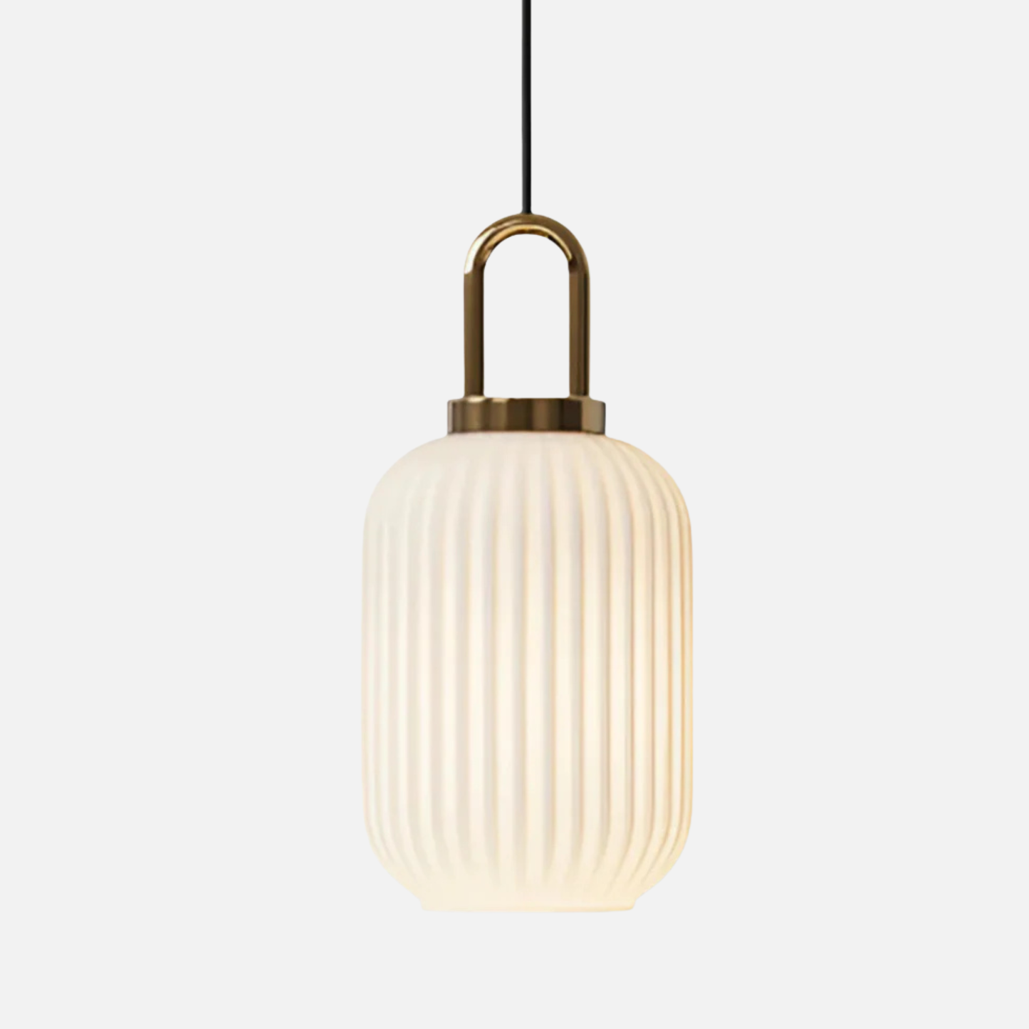 Suspension art déco en verre cannelé design cylindrique