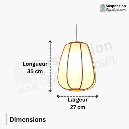 Suspension bambou allongée moderne design japonais