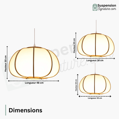Suspension bambou arrondie moderne design japonais