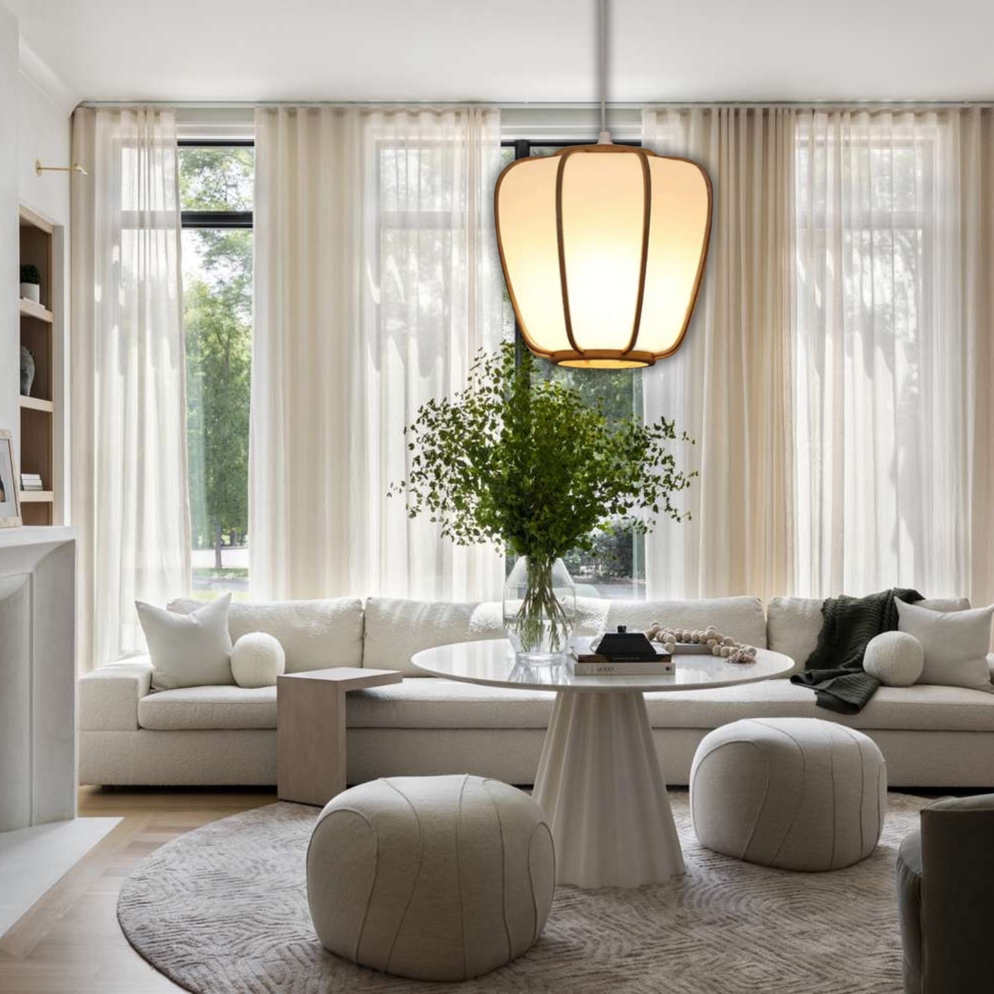 Suspension bambou lanterne moderne design japonais