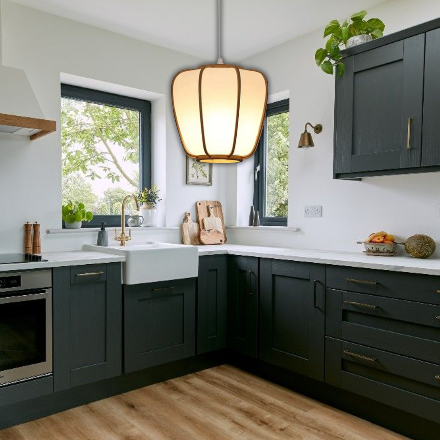 Suspension bambou lanterne moderne design japonais