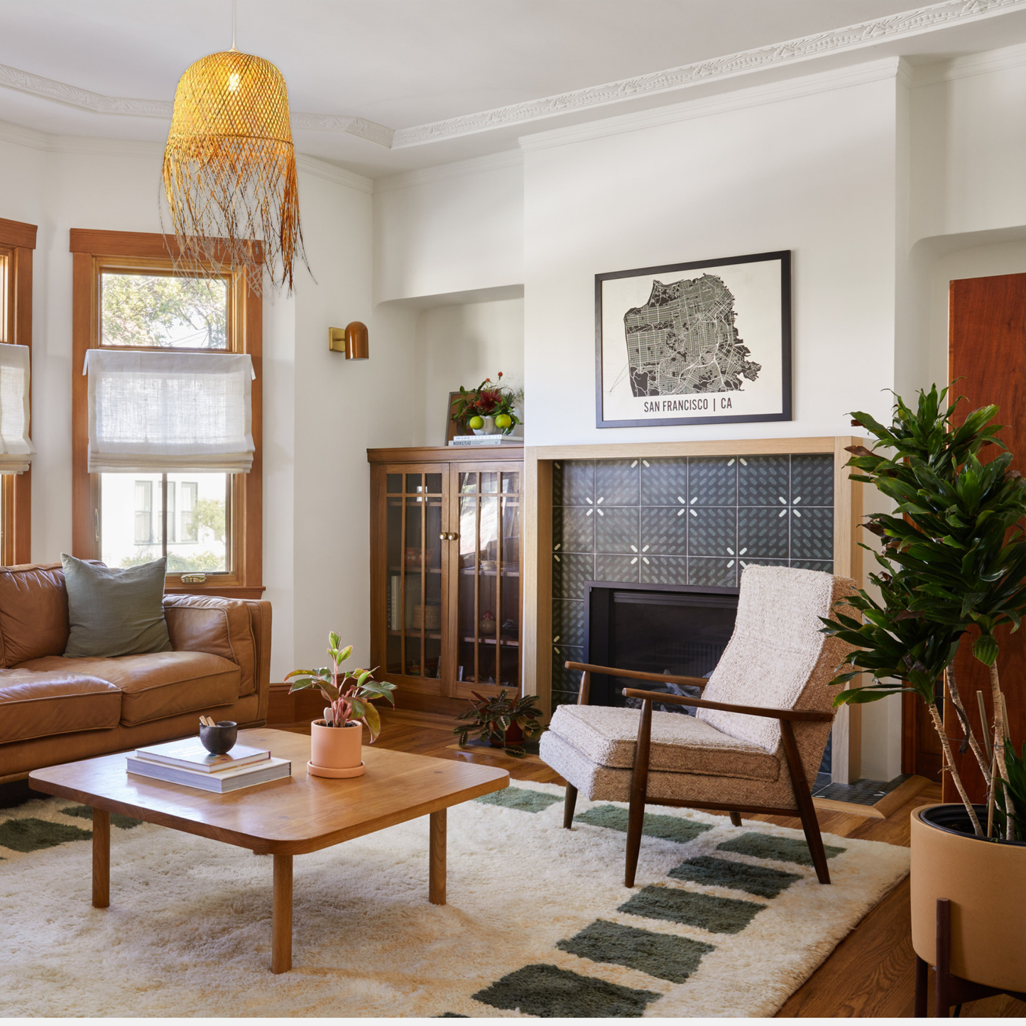 Suspension bambou longue pendante design vintage