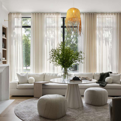 Suspension bambou longue pendante design vintage