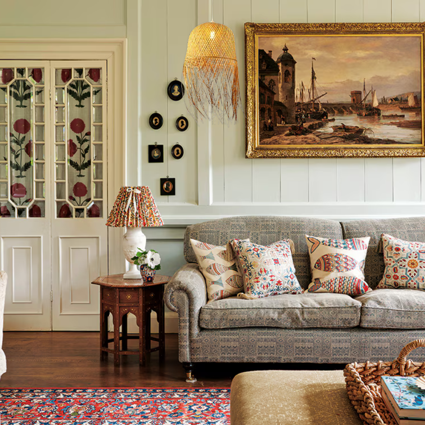 Suspension bambou longue pendante design vintage