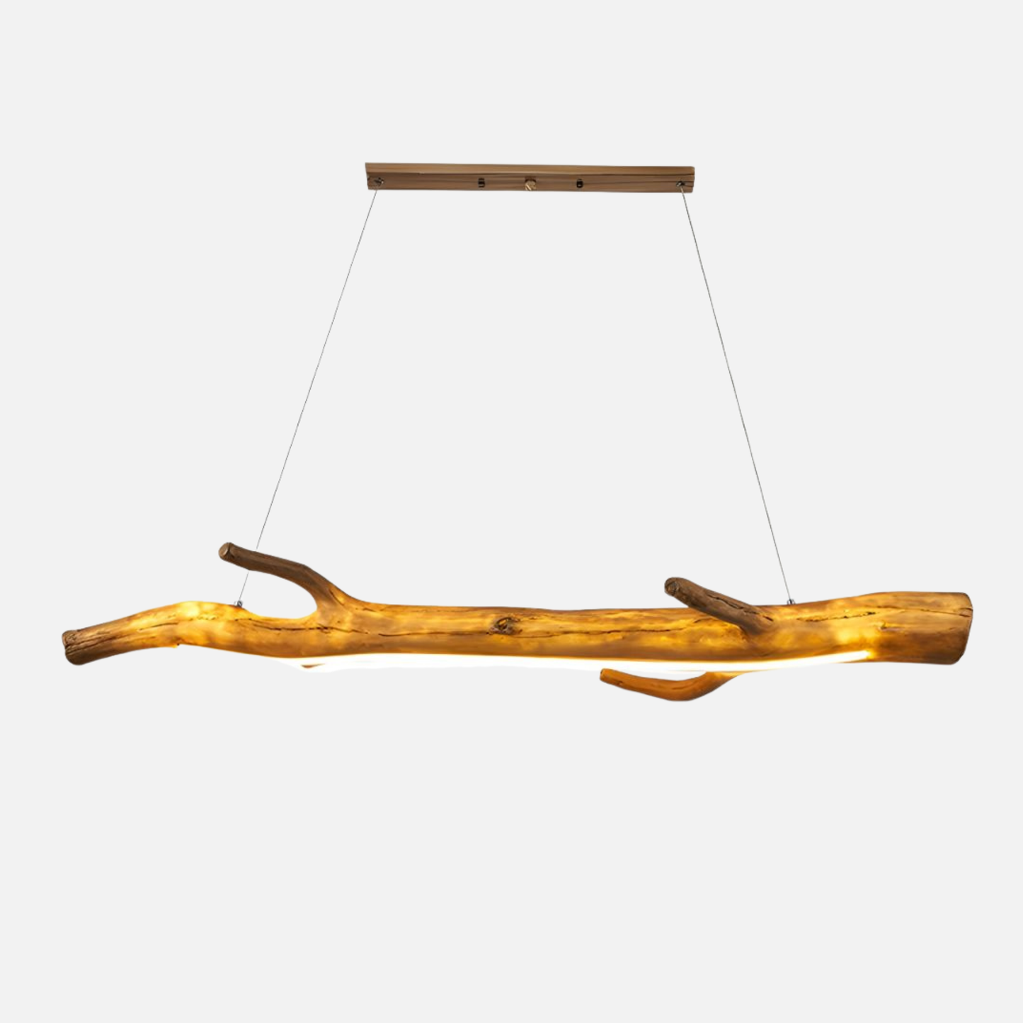 Suspension bois branche design bohème