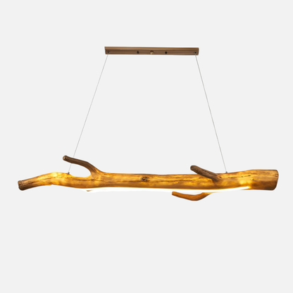 Suspension bois branche design bohème