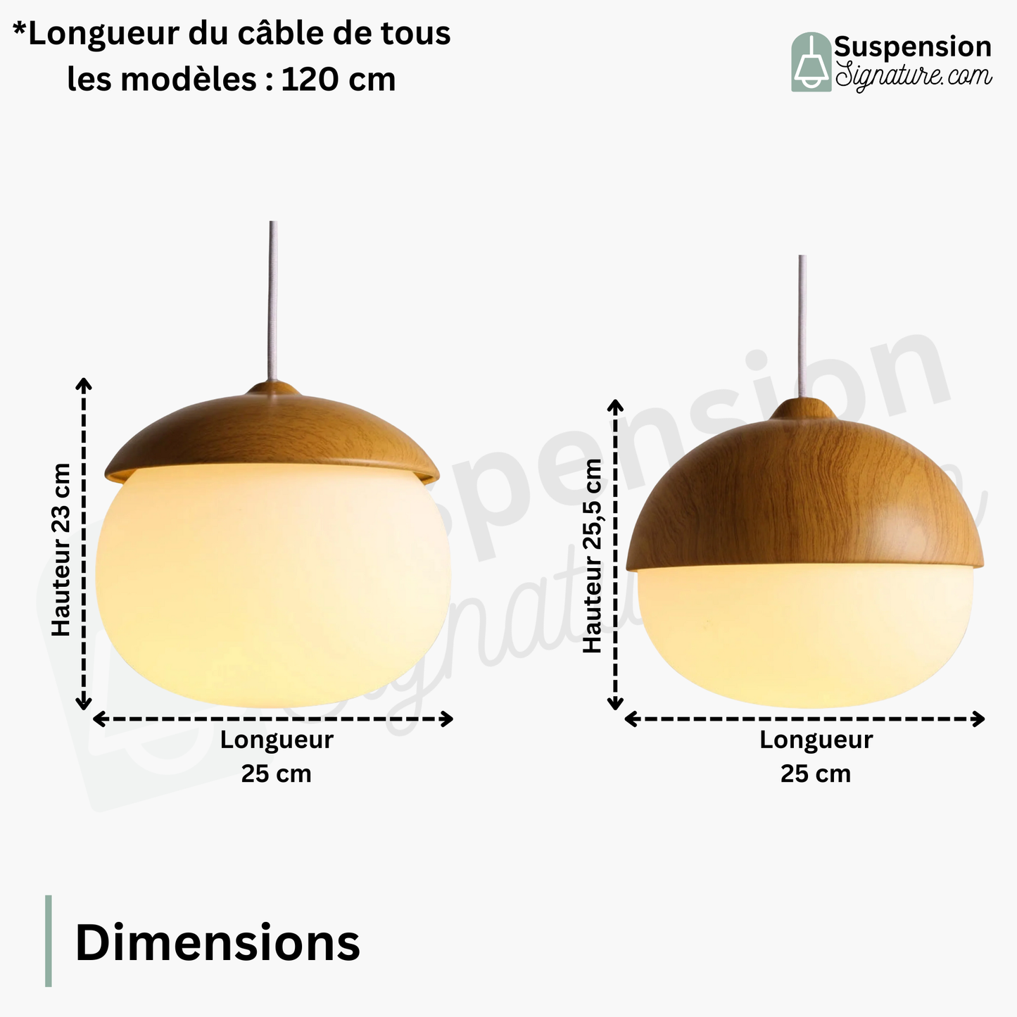 Suspension bois globe allongé design scandinave