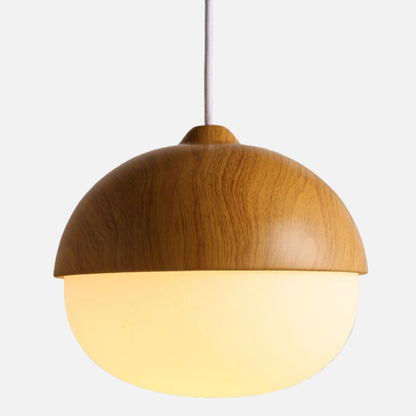 Suspension bois globe allongé design scandinave