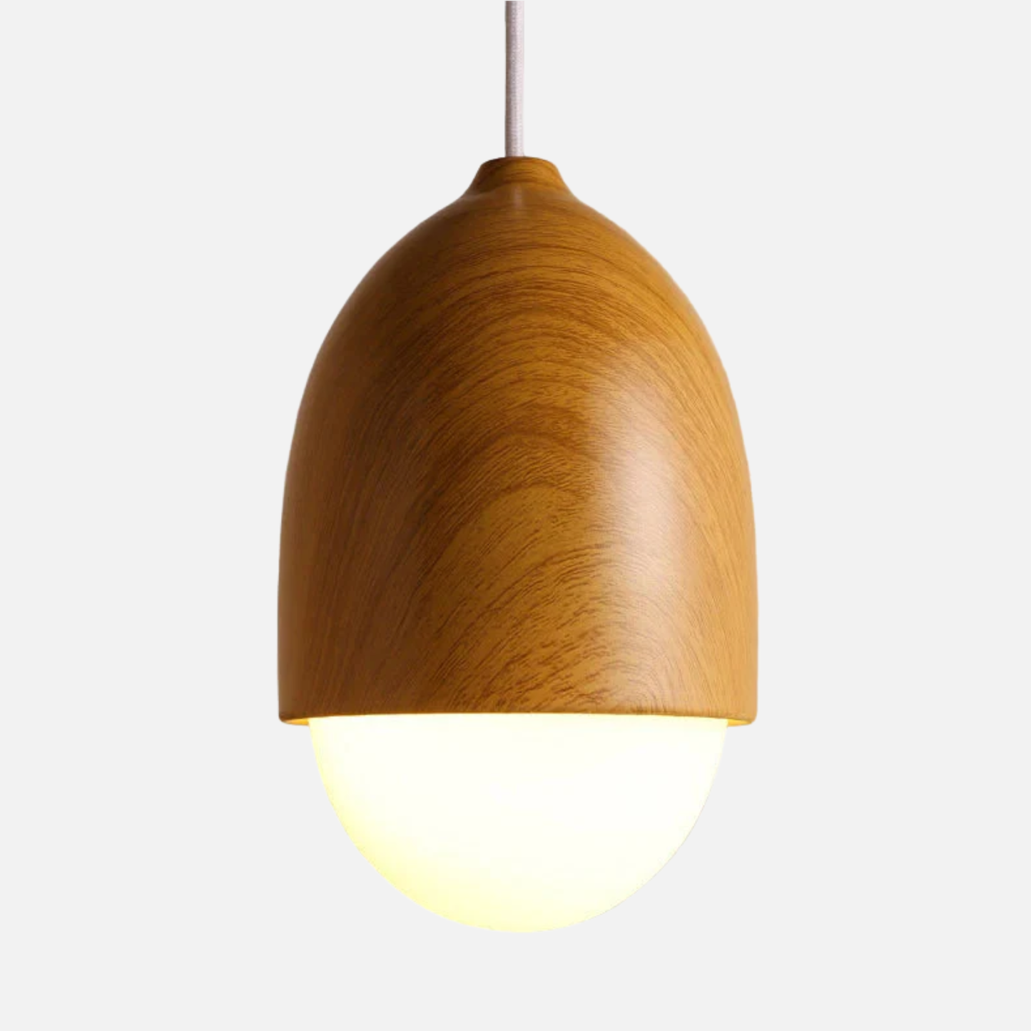 Suspension bois globe allongé design scandinave