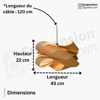 Suspension bois pliage design moderne