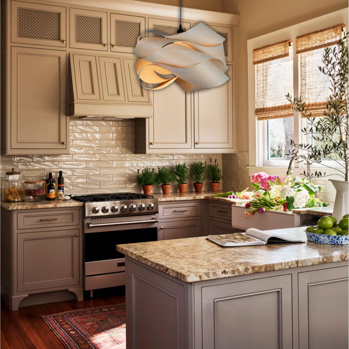 Suspension bois pliage design moderne