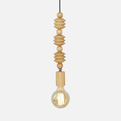 Suspension bois scandinave perles formes géométriques