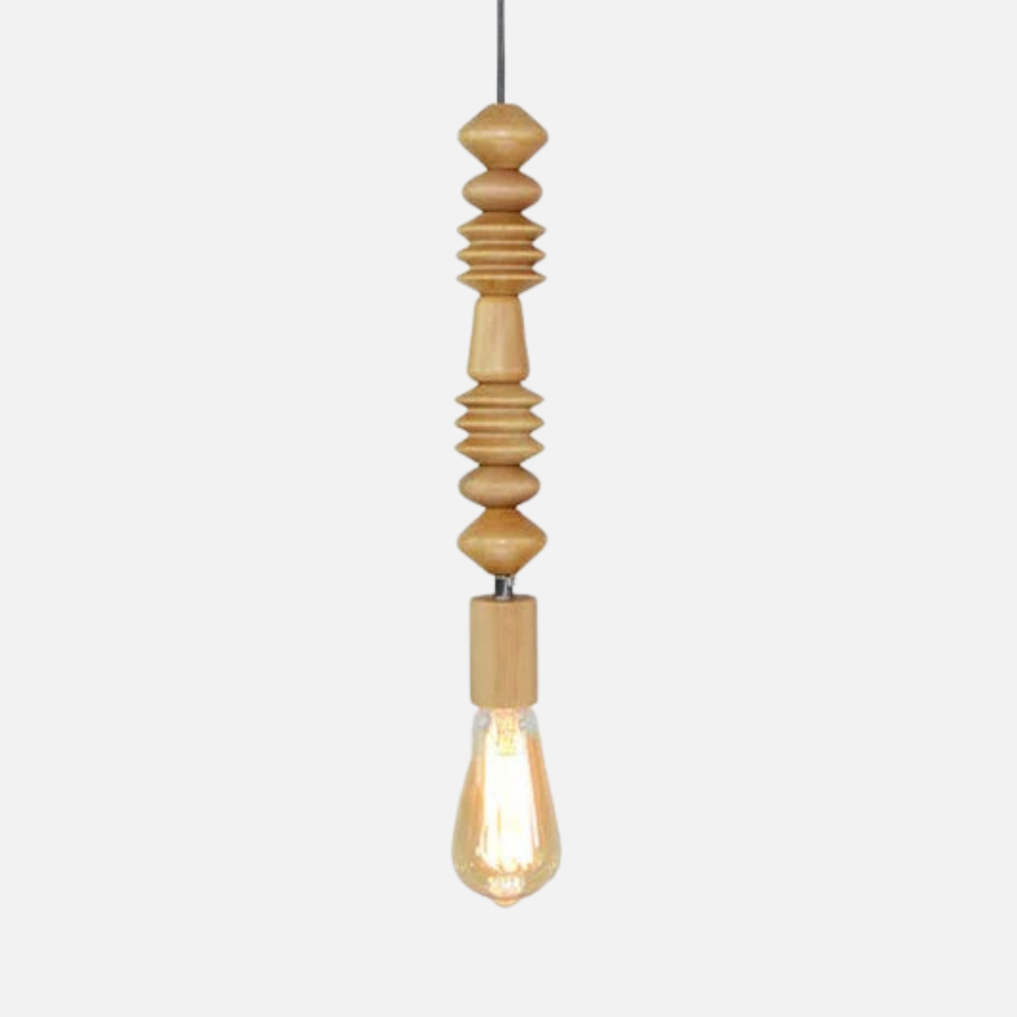 Suspension bois scandinave perles formes géométriques